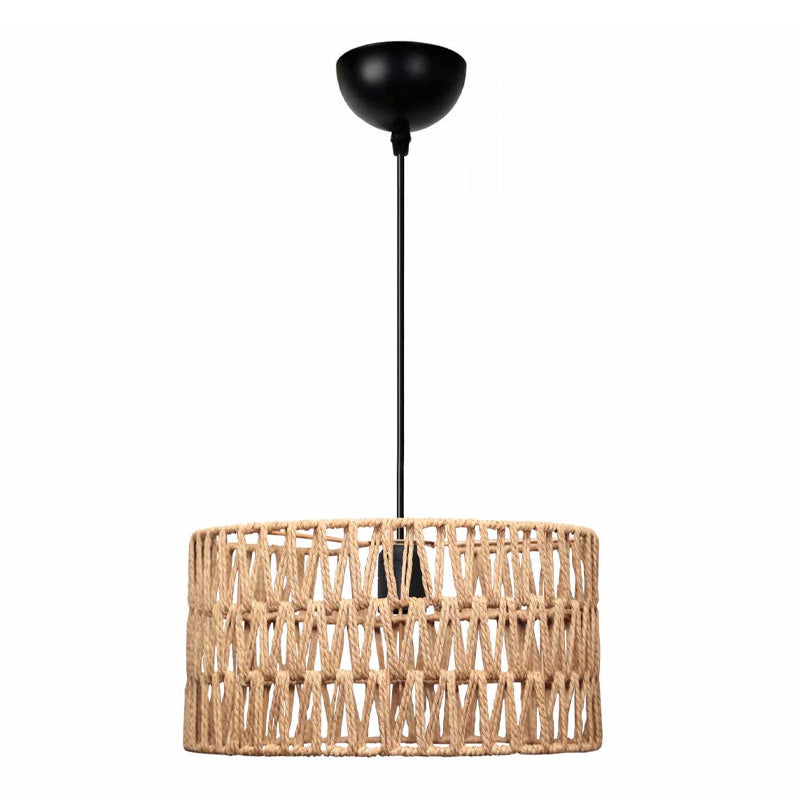 Φωτιστικό Οροφής Sarkiz E27 από Σχοινί Μονόφωτο Χρώμα Φυσικό Ø30x70