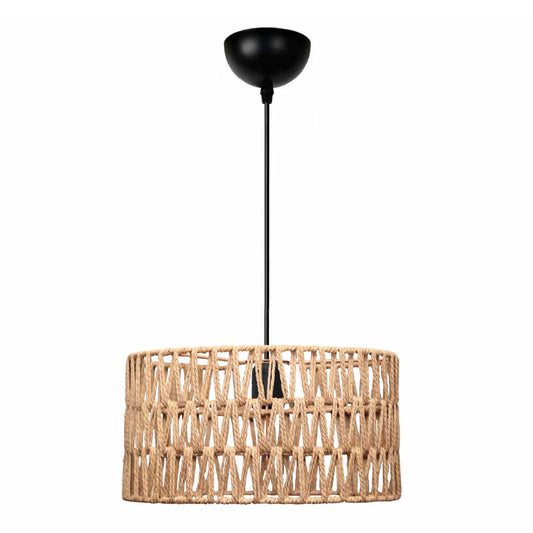 Φωτιστικό Οροφής Sarkiz E27 από Σχοινί Μονόφωτο Χρώμα Φυσικό Ø30x70