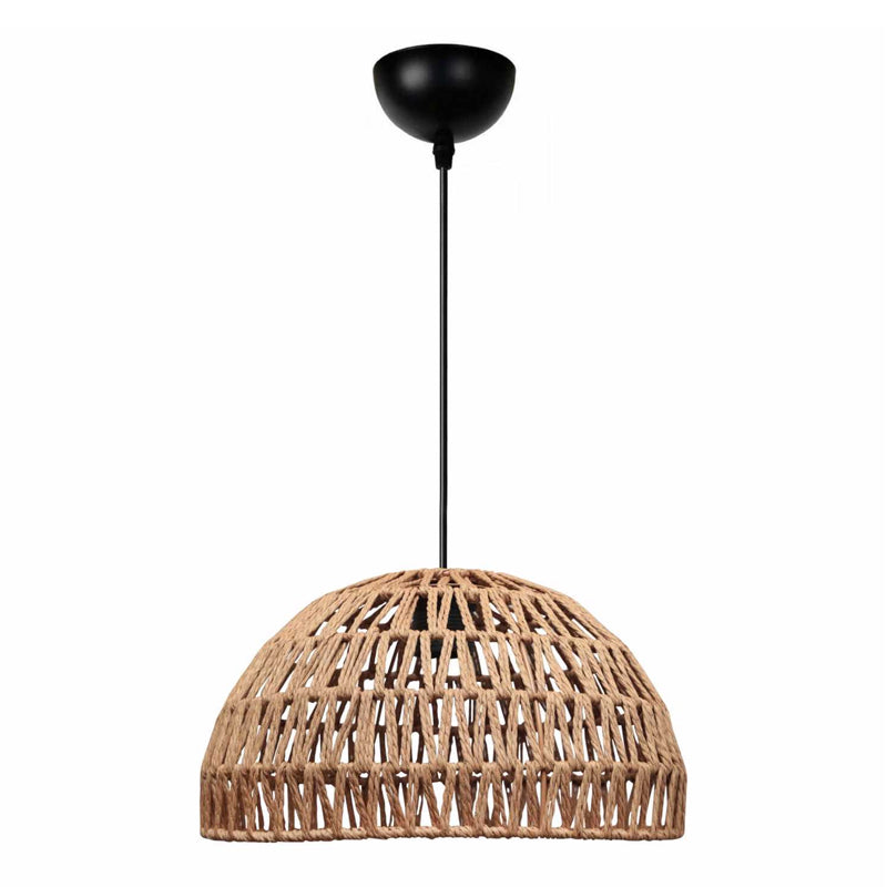 Φωτιστικό Οροφής Karon E27 από Σχοινί Μονόφωτο Χρώμα Φυσικό Ø29x70