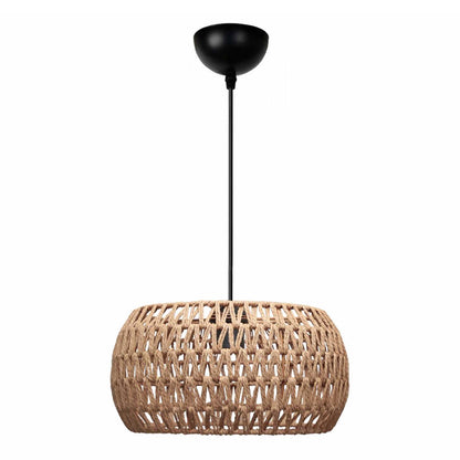 Φωτιστικό Οροφής Miranda E27 από Σχοινί Μονόφωτο Χρώμα Φυσικό Ø30x70