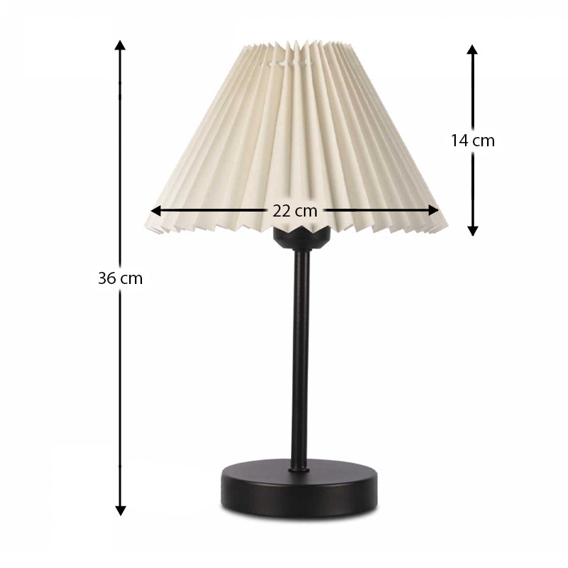 Φωτιστικό Επιτραπέζιο Floi E27 Μεταλλικό - Ύφασμα PVC Χρώμα Κρεμ Ø22x36