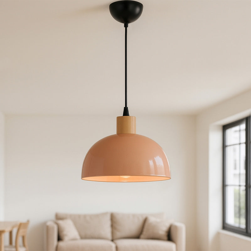 Φωτιστικό Οροφής Talis E27 Μεταλλικό Μονόφωτο Χρώμα Salmon Ø25x100