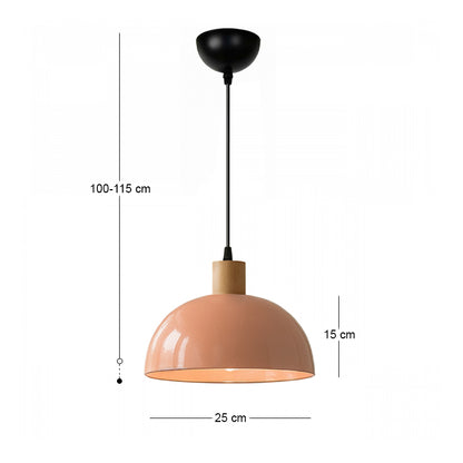 Φωτιστικό Οροφής Talis E27 Μεταλλικό Μονόφωτο Χρώμα Salmon Ø25x100