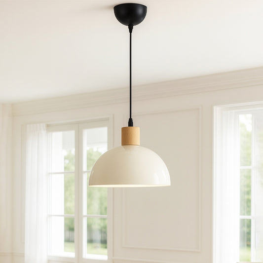 Φωτιστικό Οροφής Talis E27 Μεταλλικό Μονόφωτο Χρώμα Κρεμ Ø25x100