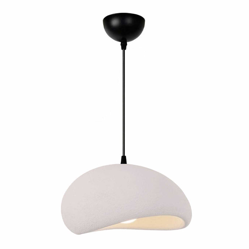 Φωτιστικό Οροφής Riven E27 Polyester Μονόφωτο Χρώμα Κρεμ Ø35x80