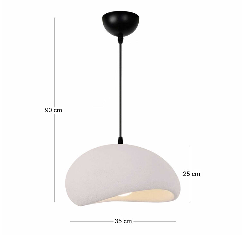 Φωτιστικό Οροφής Riven E27 Polyester Μονόφωτο Χρώμα Κρεμ Ø35x80