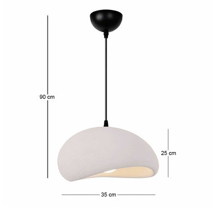 Φωτιστικό Οροφής Riven E27 Polyester Μονόφωτο Χρώμα Κρεμ Ø35x80