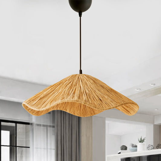 Φωτιστικό Οροφής Miro E27 Wicker Μονόφωτο Χρώμα Φυσικό Ø50x100