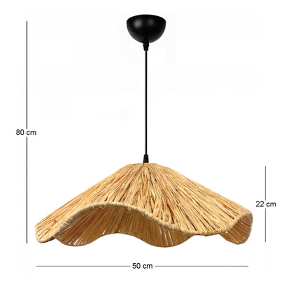 Φωτιστικό Οροφής Miro E27 Wicker Μονόφωτο Χρώμα Φυσικό Ø50x100