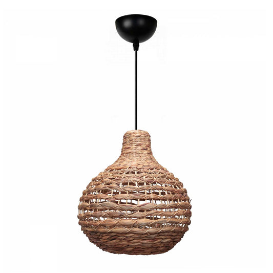 Φωτιστικό Οροφής Faya E27 Wicker Μονόφωτο Χρώμα Φυσικό Ø46x100