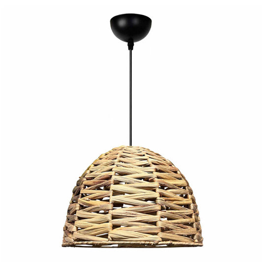 Φωτιστικό Οροφής Kimi E27 Wicker Μονόφωτο Χρώμα Φυσικό Ø30x80