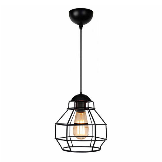 Φωτιστικό Οροφής Rilo E27 Μεταλλικό Μονόφωτο Χρώμα Μαύρο Ø16x100