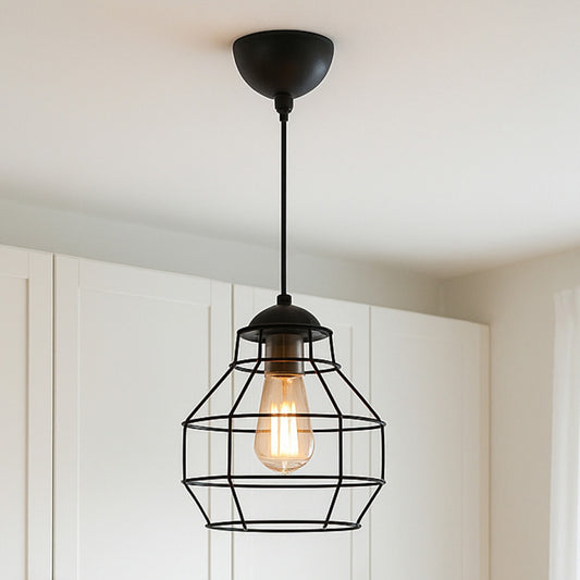 Φωτιστικό Οροφής Rilo E27 Μεταλλικό Μονόφωτο Χρώμα Μαύρο Ø16x100