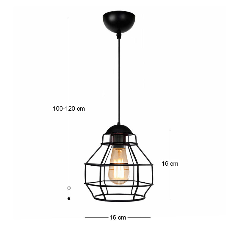 Φωτιστικό Οροφής Rilo E27 Μεταλλικό Μονόφωτο Χρώμα Μαύρο Ø16x100