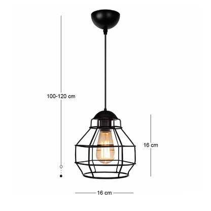 Φωτιστικό Οροφής Rilo E27 Μεταλλικό Μονόφωτο Χρώμα Μαύρο Ø16x100