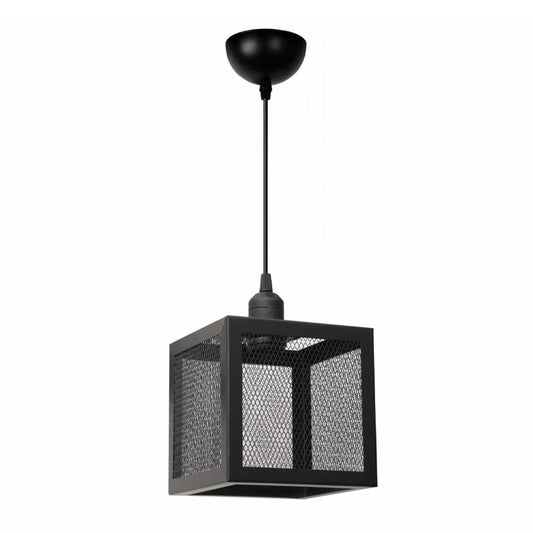 Φωτιστικό Οροφής Kivo E27 Μεταλλικό Μονόφωτο Χρώμα Μαύρο 16x16x120