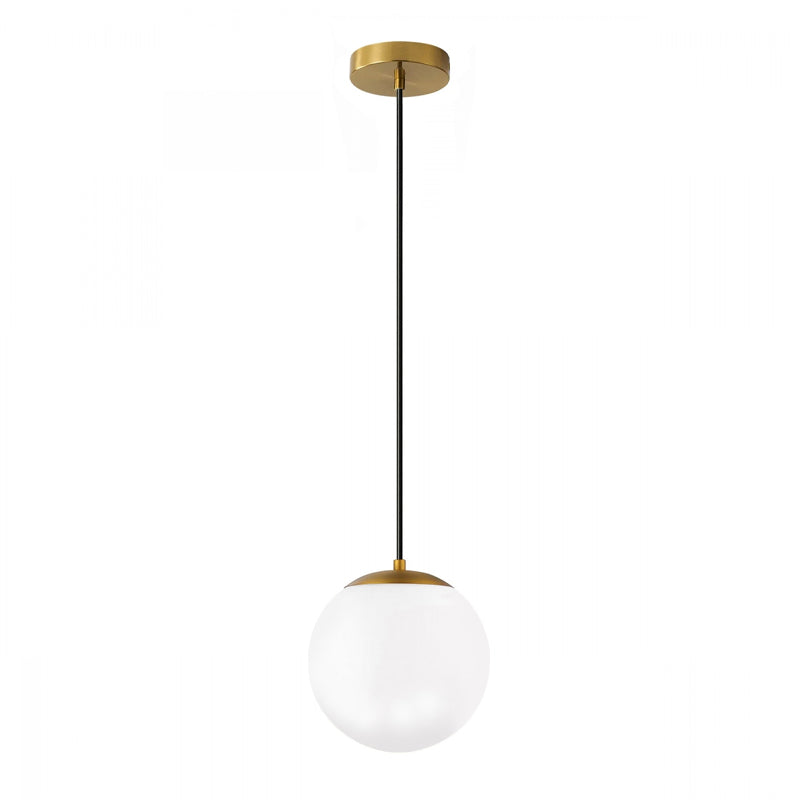 Φωτιστικό Οροφής Lumi E27 Γυάλινο Μονόφωτο Χρώμα Χρυσό - Λευκό Ø15x120