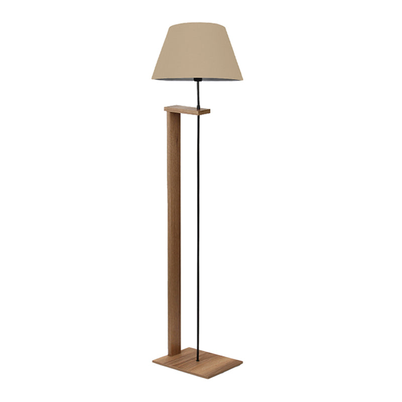 Floor Lamp Moris MDF - PVC Fabric Walnut - Beige Φ38x150