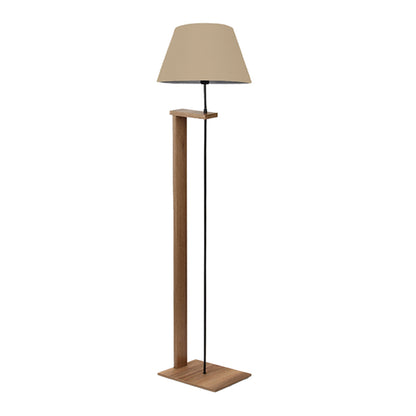 Floor Lamp Moris MDF - PVC Fabric Walnut - Beige Φ38x150