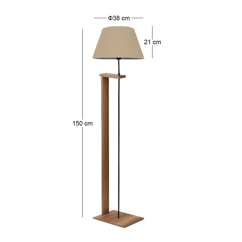 Floor Lamp Moris MDF - PVC Fabric Walnut - Beige Φ38x150