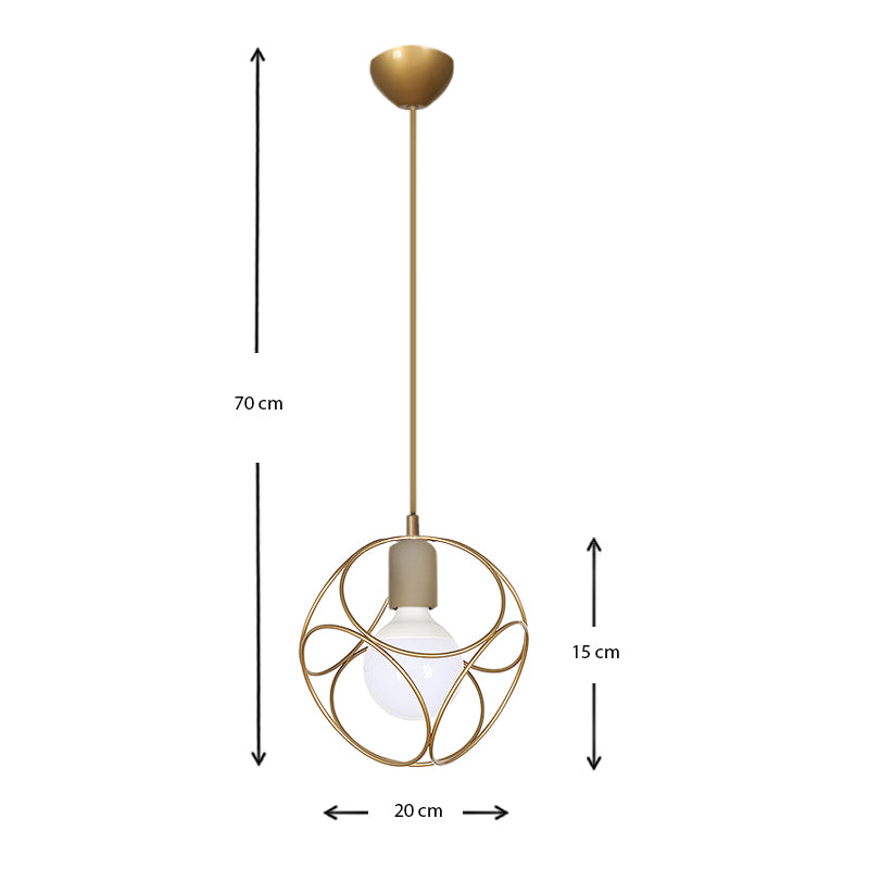 Φωτιστικό Οροφής Lusita E27 Μεταλλικό Μονόφωτο Χρώμα Χρυσό 20x20x70