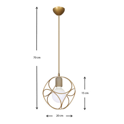 Φωτιστικό Οροφής Lusita E27 Μεταλλικό Μονόφωτο Χρώμα Χρυσό 20x20x70