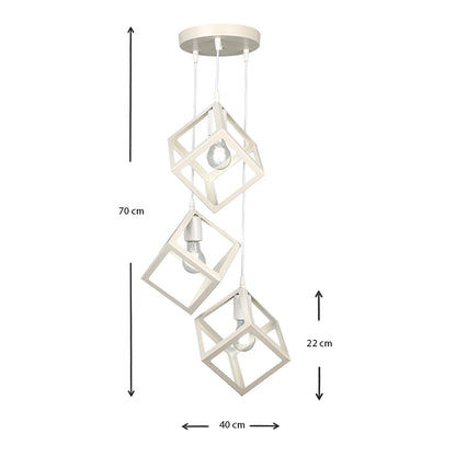 Φωτιστικό Οροφής Thora E27 Μεταλλικό Τρίφωτο Χρώμα Λευκό 22X22X70