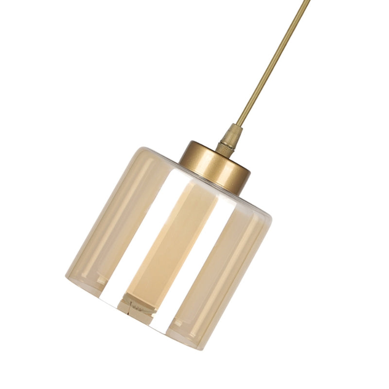 Φωτιστικό Οροφής Kenedy E27 Γυάλινο Μονόφωτο Χρώμα Χρυσό Ø13x60