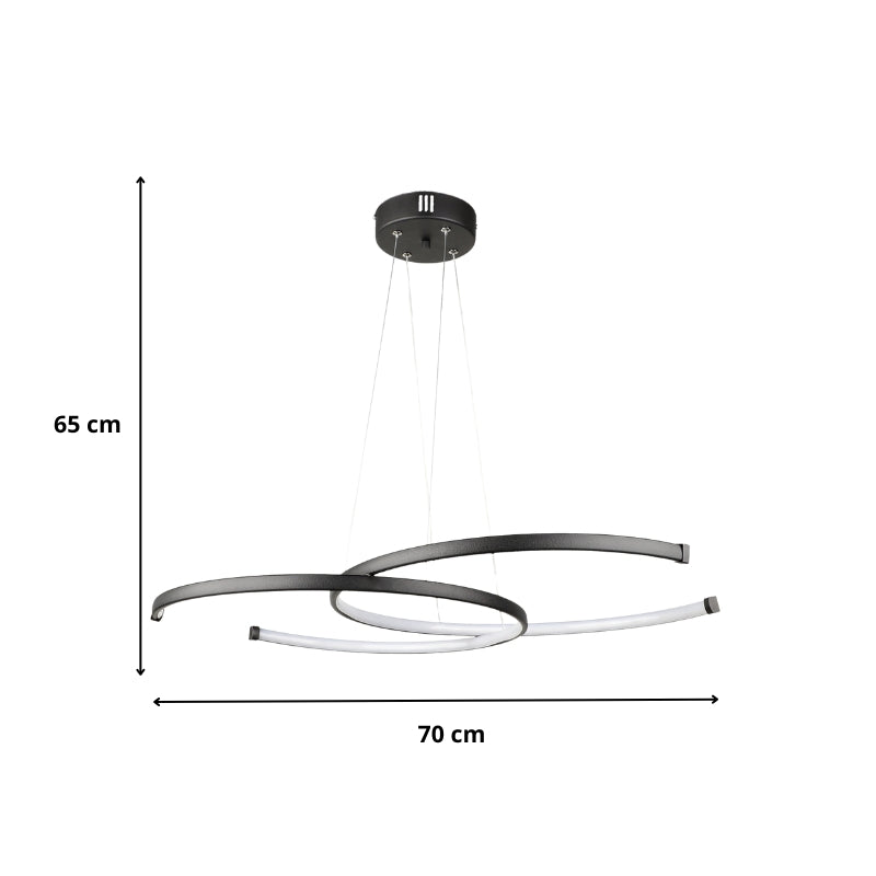 Φωτιστικό Οροφής LED Cres Μεταλλικό Χρώμα Μαύρο 70x48x65