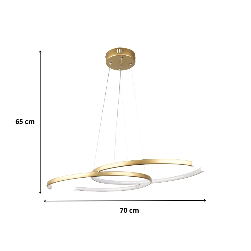 Φωτιστικό Οροφής LED Cres Μεταλλικό Χρώμα Χρυσό 70x48x65