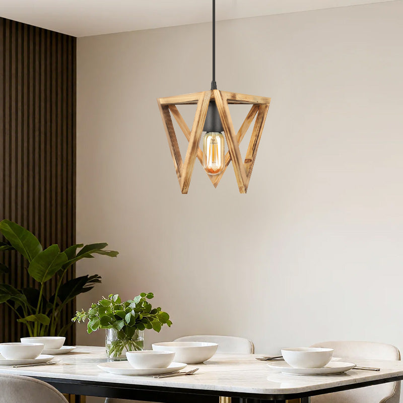 Φωτιστικό Οροφής Nexo E27 Ξύλινο Μονόφωτο Χρώμα Φυσικό 24x21x70