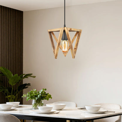 Φωτιστικό Οροφής Nexo E27 Ξύλινο Μονόφωτο Χρώμα Φυσικό 24x21x70