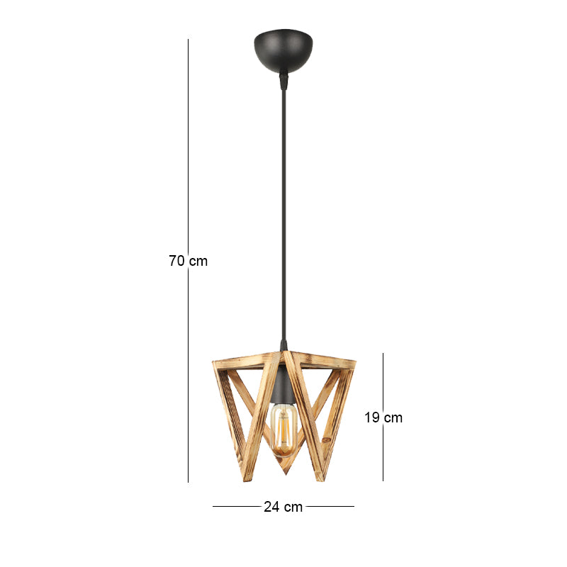 Φωτιστικό Οροφής Nexo E27 Ξύλινο Μονόφωτο Χρώμα Φυσικό 24x21x70