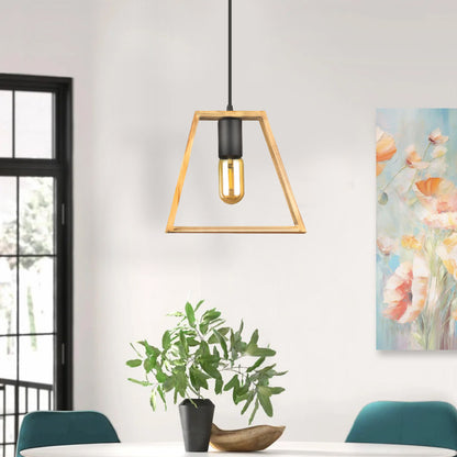 Φωτιστικό Οροφής Tekli E27 Ξύλινο Μονόφωτο Χρώμα Φυσικό 23x3x70