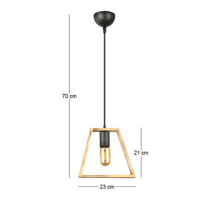 Φωτιστικό Οροφής Tekli E27 Ξύλινο Μονόφωτο Χρώμα Φυσικό 23x3x70
