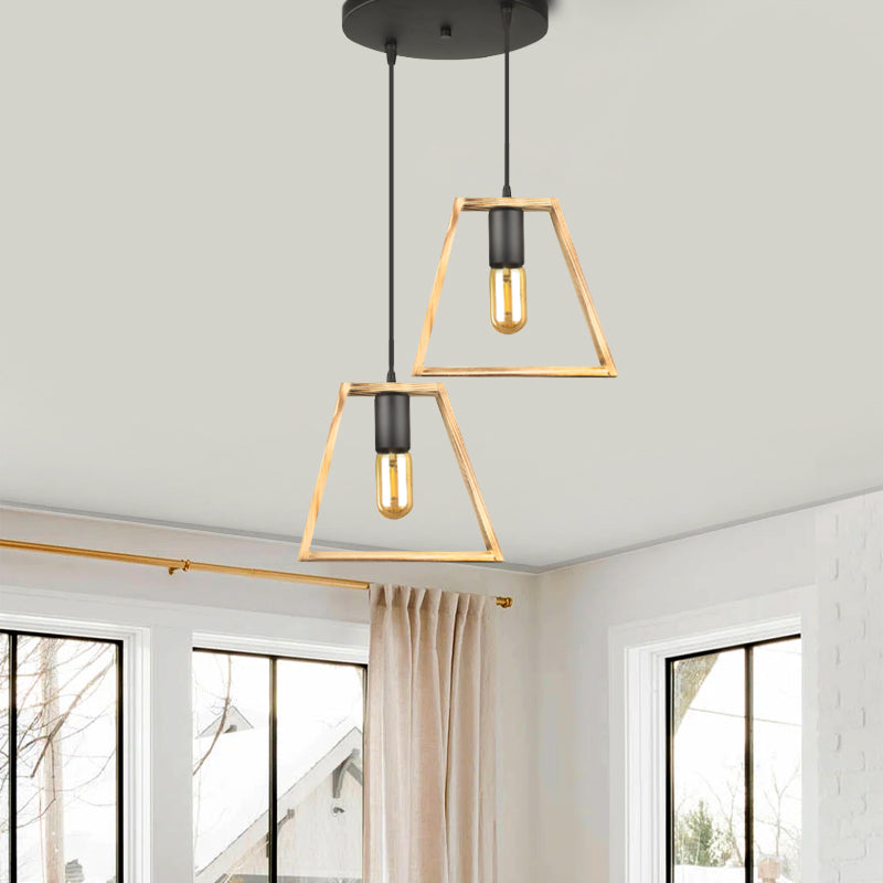 Φωτιστικό Οροφής Tekli E27 Ξύλινο Δίφωτο Χρώμα Φυσικό 30x25x80