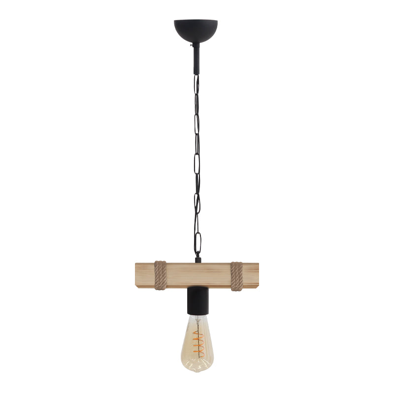 Φωτιστικό Οροφής Vero E27 Ξύλινο Μονόφωτο Χρώμα Φυσικό 25x8x65