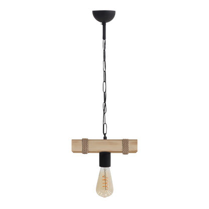 Φωτιστικό Οροφής Vero E27 Ξύλινο Μονόφωτο Χρώμα Φυσικό 25x8x65