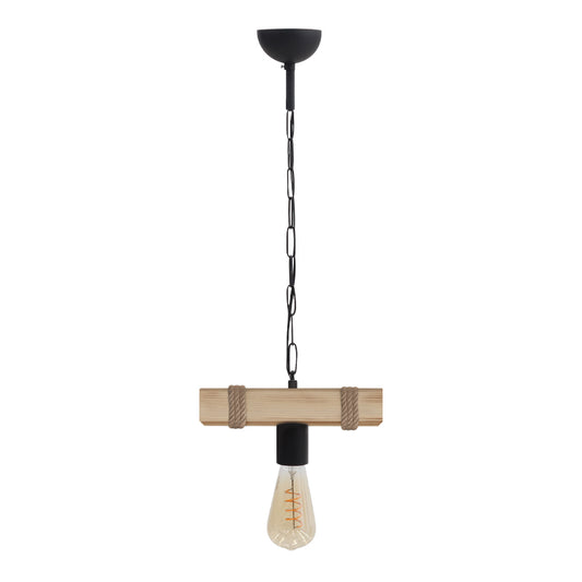 Φωτιστικό Οροφής Vero E27 Ξύλινο Μονόφωτο Χρώμα Φυσικό 25x8x65
