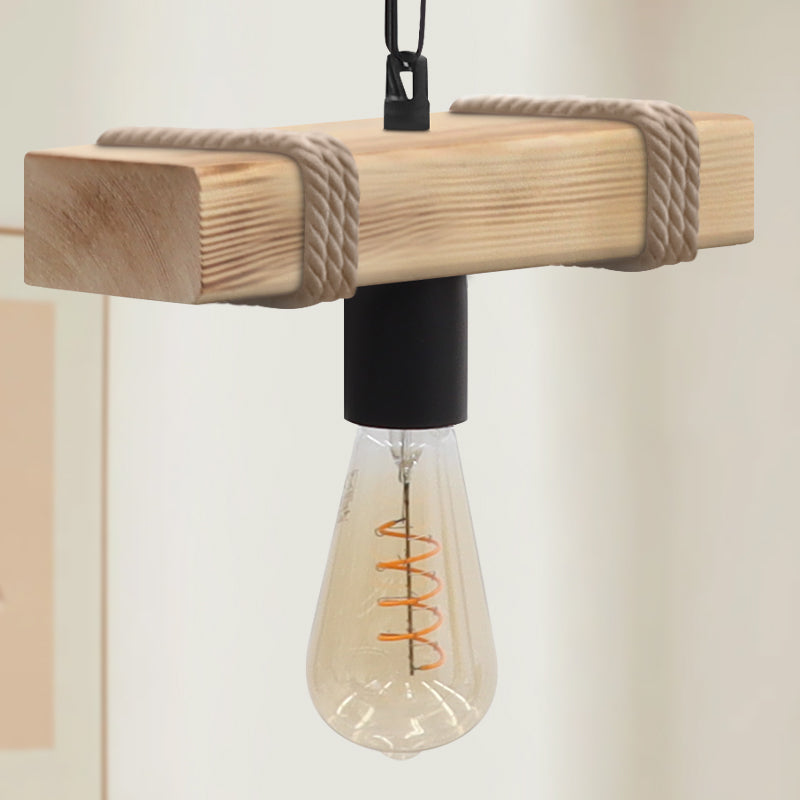 Φωτιστικό Οροφής Vero E27 Ξύλινο Μονόφωτο Χρώμα Φυσικό 25x8x65