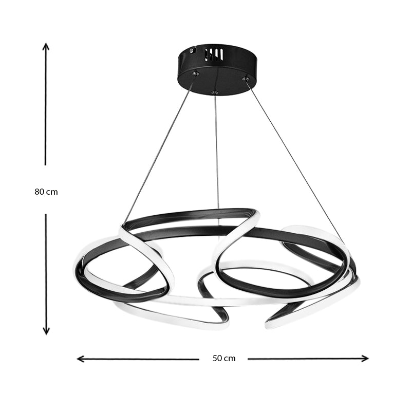 Φωτιστικό Οροφής LED Lech Μεταλλικό Χρώμα Μαύρο 53X53X73