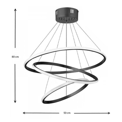 Φωτιστικό Οροφής LED Costner Μεταλλικό Χρώμα Μαύρο 47X47X63