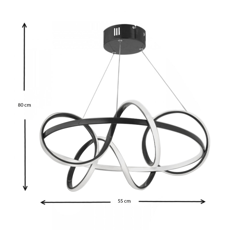 Φωτιστικό Οροφής LED Onde Μεταλλικό Χρώμα Μαύρο Φ55X80