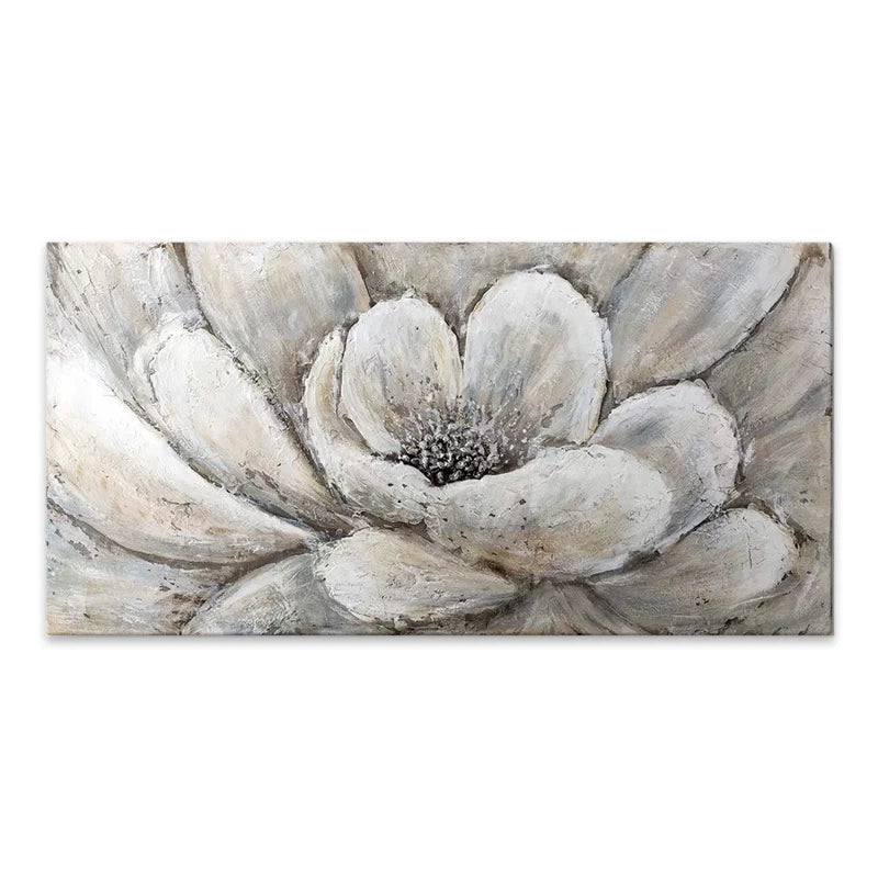 Πίνακας σε Καμβά Silver Flowers Ψηφιακής Εκτύπωσης 140x70x3