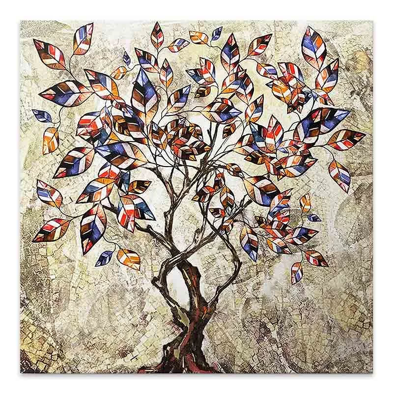 Πίνακας σε Καμβά Tree And Leaves Ψηφιακής Εκτύπωσης 100x100x3