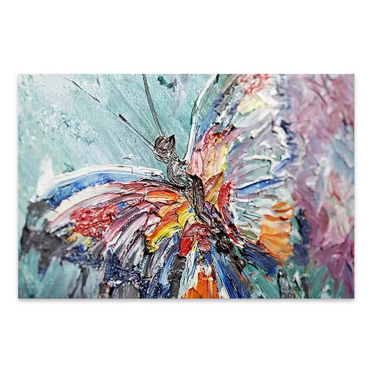 Πίνακας σε Καμβά Colorful Butterfly Ψηφιακής Εκτύπωσης 90x60x3