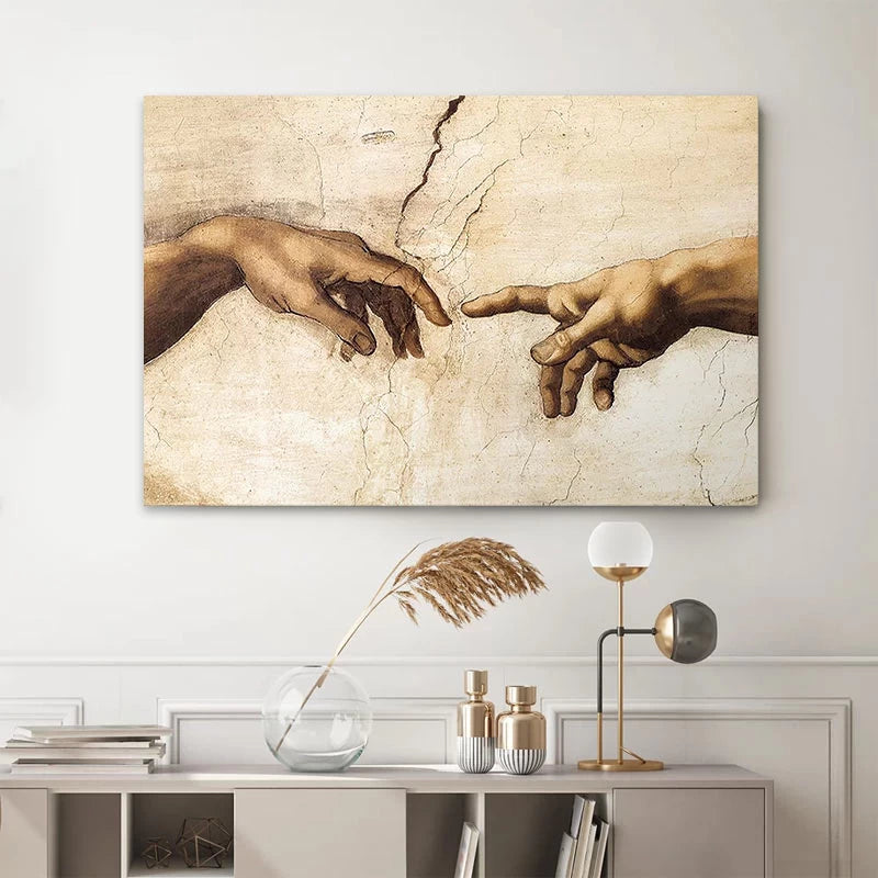 Πίνακας σε Καμβά The Creation Of Adam Ψηφιακής Εκτύπωσης 100x70x3