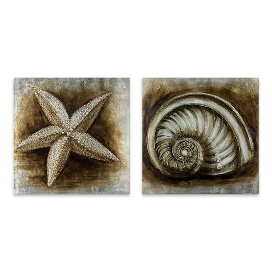 Πίνακες Σε Καμβά Starfish - Shell 2 Τμχ. Ψηφιακής Εκτύπωσης 103X50X3