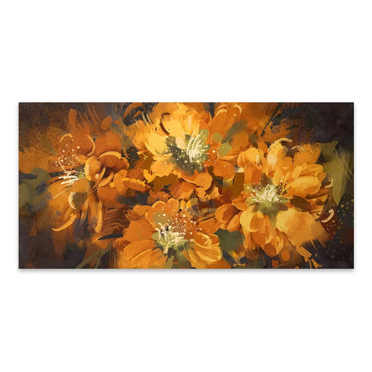 Πίνακας σε Καμβά Orange Flowers Ψηφιακής Εκτύπωσης 120x60x3