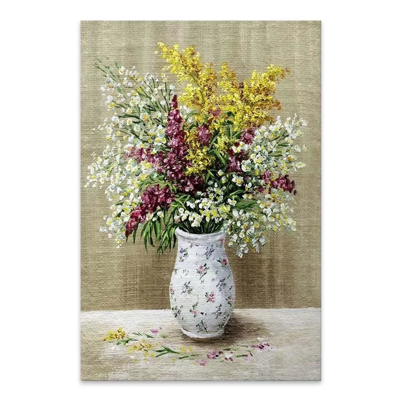 Πίνακας σε Καμβά Flowers In Vase Ψηφιακής Εκτύπωσης 60x90x3